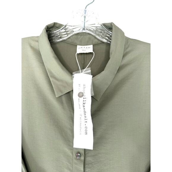 NWT Silk & Salt Olive Green Plus Wide Leg Utility The Rubin Jumpsuit Size XXL - Picture 6 of 14